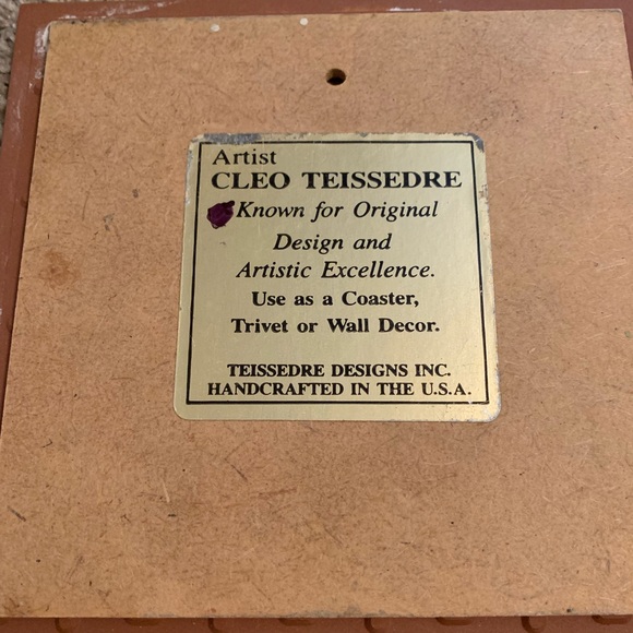 Vintage Cleo Teissedre handcrafted tile - Picture 2 of 2